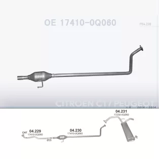 MARIX K04.230 - Kipufogó közép dob CITROEN C1 1.0 (2014-)