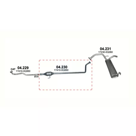MARIX K04.230 - Kipufogó közép dob CITROEN C1 1.0 (2014-)