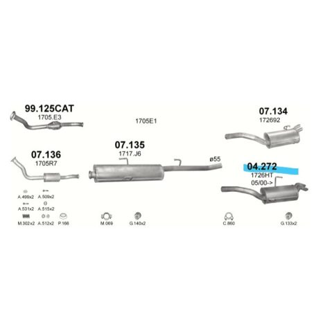Polmo 04.272 – CITROEN Kipufogó hátsó dob
