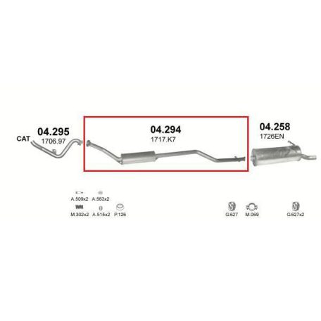 Marix 04-294 középső kipufogó dob – CITROEN Xsara Picasso