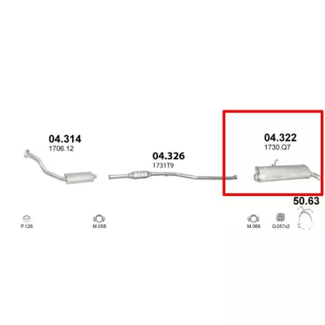 Polmo 04.322 – CITROEN Kipufogó hátsó dob