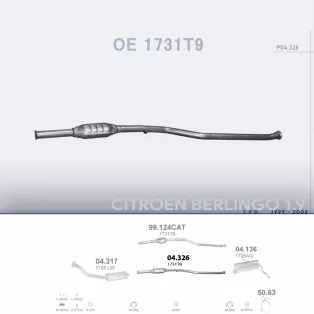   MARIX K04.326 - Kipufogó javító dob CITROEN BERLINGO 1.9 D (1999-2008)