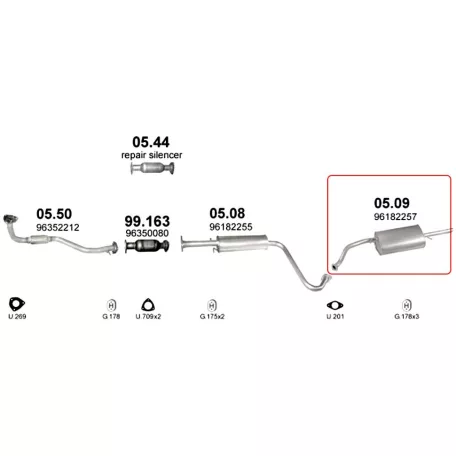 Polmo 05.09 – DAEWOO Kipufogó hátsó dob
