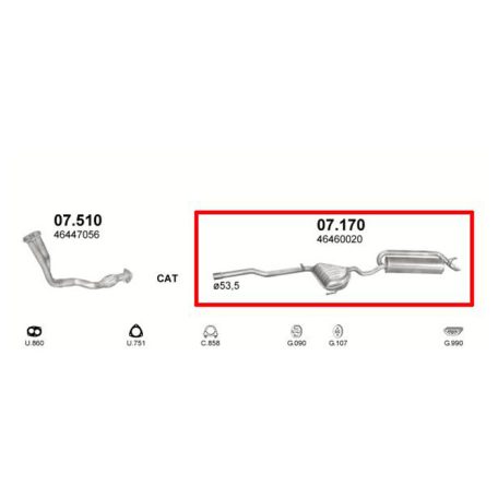 Marix 07-170 kipufogó rendszer – FIAT Marea