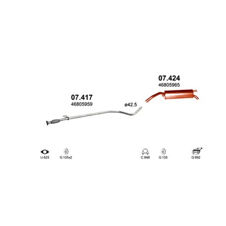 Marix 07-424 hátsó kipufogó dob – FIAT Stilo