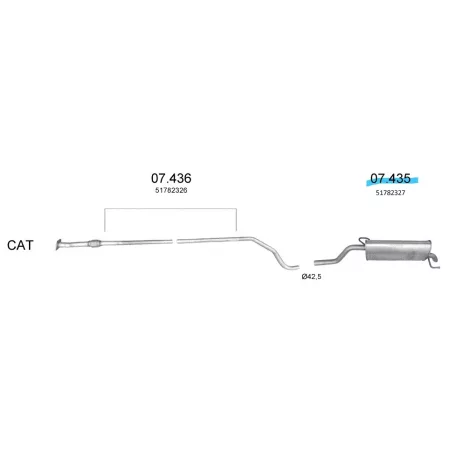Edex 07.435 hátsó kipufogó dob