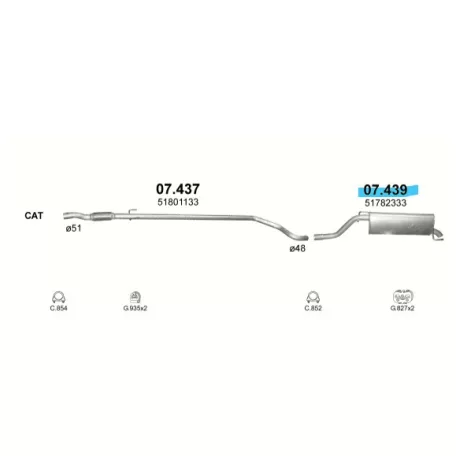 Polmo 07.439 – FIAT Grande Punto / Opel Corsa D Kipufogó hátsó dob