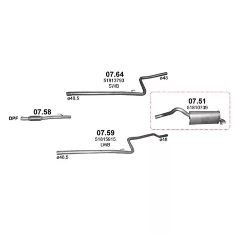 Polmo 07.51 – Fiat Doblo II/Opel Combo D Kipufogó hátsó dob