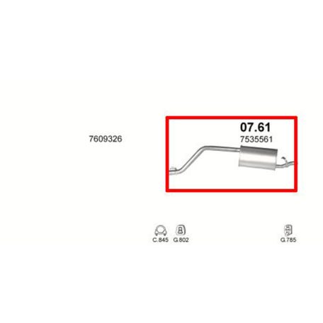 Marix 07-61 hátsó kipufogó dob – FIAT Panda I, LANCIA Y10