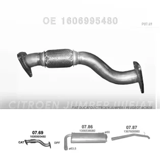   POLMO 07.69 - Kipufogó gyűjtő cső CITROEN JUMPER 3.0 D (2011-2018)