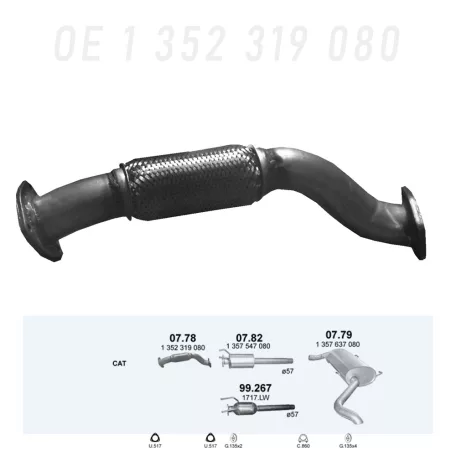 POLMO 07.78 - Kipufogó gyűjtő cső CITROEN JUMPER 2.2 D, 2.3 D (2006-)