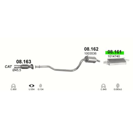 Polmo 08.161 – Ford Fiesta / Mazda 121 Kipufogó hátsó dob