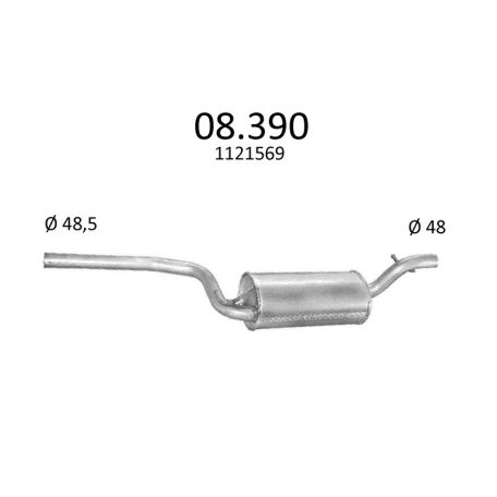 Edex 08-390 kipufogó közép dob