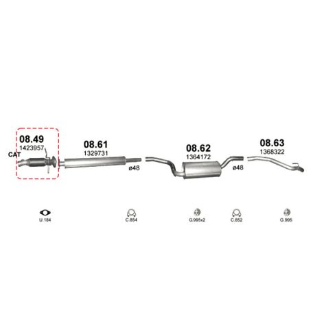 Polmo 08.49 – FORD Kipufogó javítócső