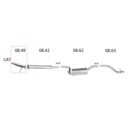 Polmo 08.49 – FORD Kipufogó javítócső