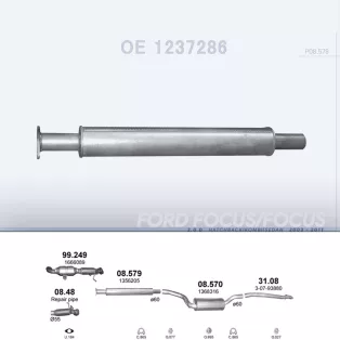   MARIX K08.579 - Kipufogó első cső FORD FOCUS 2.0 D (2003-)