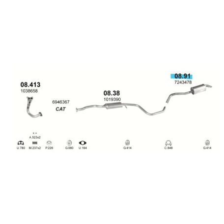 Polmo 08.91 – FORD Kipufogó hátsó dob