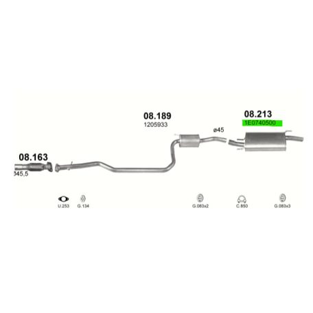 K08.213 Ford Fiesta / Mazda 121 hátsó kipufogódob