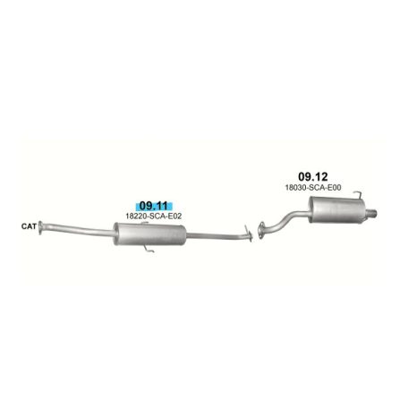 Polmo 09.11 – HONDA Középső kipufogó dob