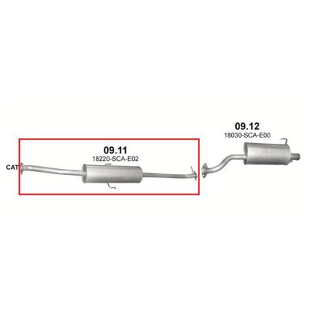Marix 09-11 középső kipufogó dob – HONDA CR-V II