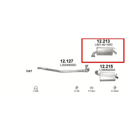 Polmo 12.213 – MAZDA Kipufogó hátsó dob