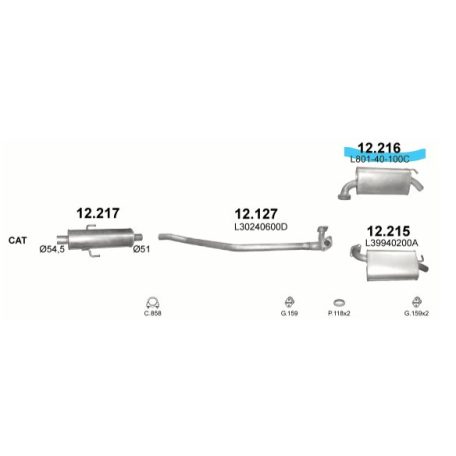Polmo 12.216 – MAZDA Kipufogó hátsó dob