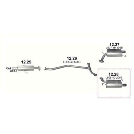 Polmo 12.28 – MAZDA Kipufogó hátsó dob