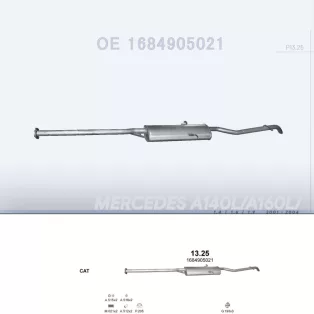   MARIX K13.25 - Kipufogó hátsó dob MERCEDES A140L - W168 1.4, 1.6, 1.9 (2001-2004)