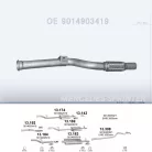 POLMO 13.192 - Kipufogó gyűjtő cső MERCEDES SPRINTER 2.7 D (2000-2006)