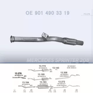   POLMO 13.276 - Kipufogó gyűjtő cső MERCEDES SPRINTER 2.2 D (2000-2006)