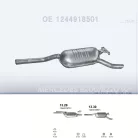 POLMO 13.30 - Kipufogó hátsó dob MERCEDES E200 - W124 2.0, 2.2 (1992-1995)