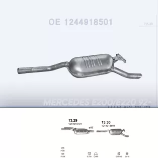   POLMO 13.30 - Kipufogó hátsó dob MERCEDES E200 - W124 2.0, 2.2 (1992-1995)