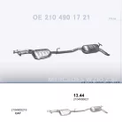 POLMO 13.44 - Kipufogó rendszer MERCEDES E280 - W210 2.8, 3.2 (1995-1999)