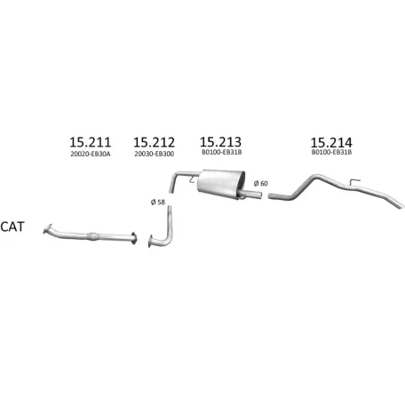 EDEX 15.213 - Kipufogó hátsó dob NISSAN NAVARA 2.5 D (2005-2012)