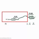 MARIX K15.25 - Kipufogó közép dob NISSAN ALMERA 1.5, 1.8 (2000-2006)