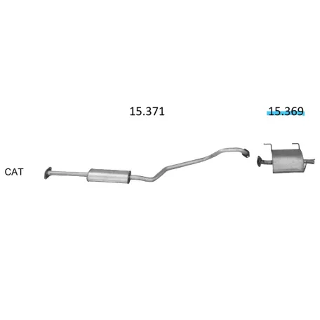 EDEX 15.369 - Kipufogó hátsó dob NISSAN ALMERA 1.5, 1.8 (2000-2006)