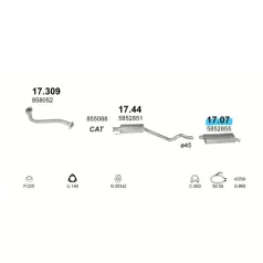 Polmo 17.07 – Opel Astra F  Kipufogó hátsó dob