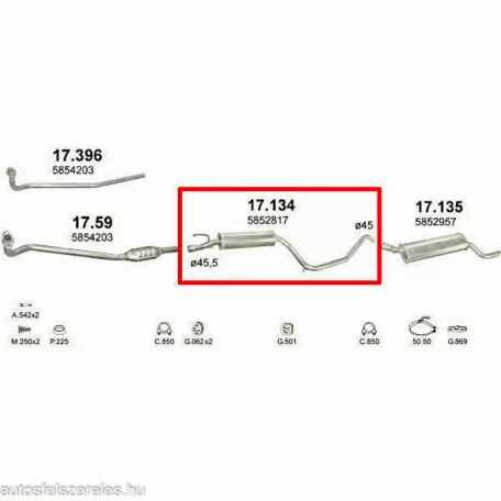 Marix 17.134 középső kipufogó dob – Opel Corsa B