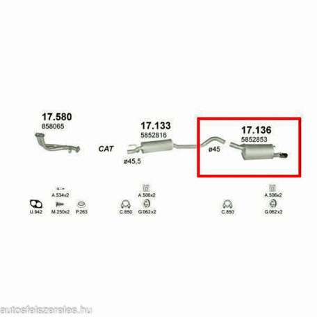 Polmo 17.136 kipufogó hátsó dob
