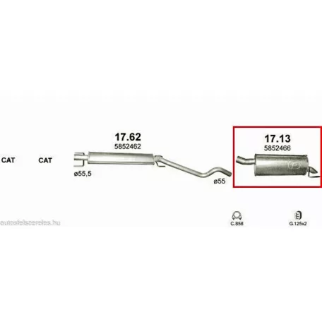 Polmo 17.13 –  Opel Astra H / H GTC Kipufogó hátsó dob