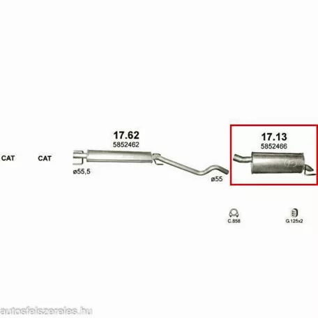 Marix 17.13 –  Opel Astra H / H GTC hátsó kipufogó dob