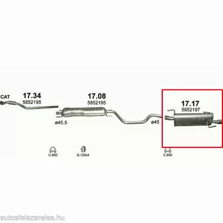 Marix 17.17 hátsó kipufogó dob – Opel Meriva A