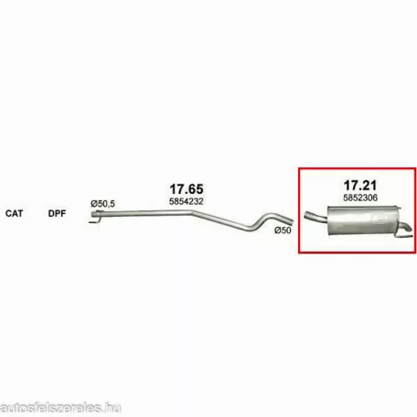 Marix 17.21 hátsó kipufogó dob – Opel Astra H