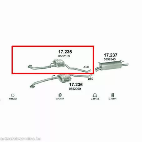 Marix 17.235 középső kipufogó dob – Opel Omega B