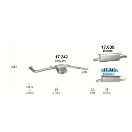 Marix 17.243 hátsó kipufogó dob – Opel Omega B