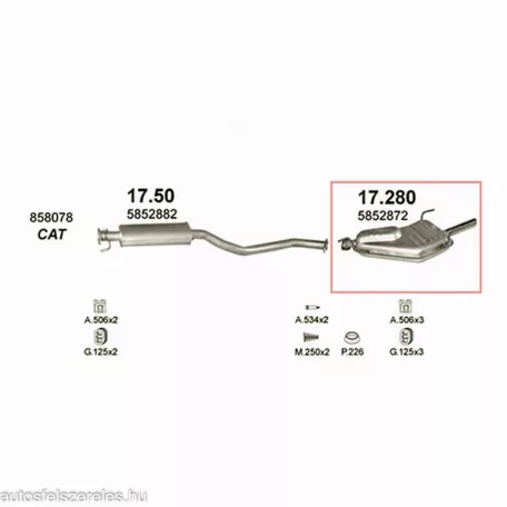 Marix 17.280 hátsó kipufogó dob – Opel Vectra B