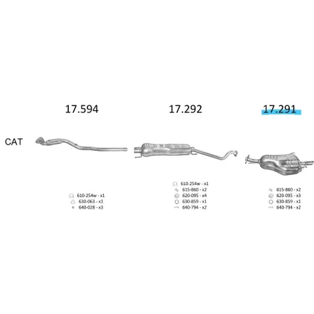 Edex 17.291 – Opel Astra G hátsó kipufogó dob