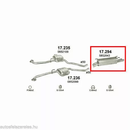 Marix 17.294 hátsó kipufogó dob – Opel Omega B