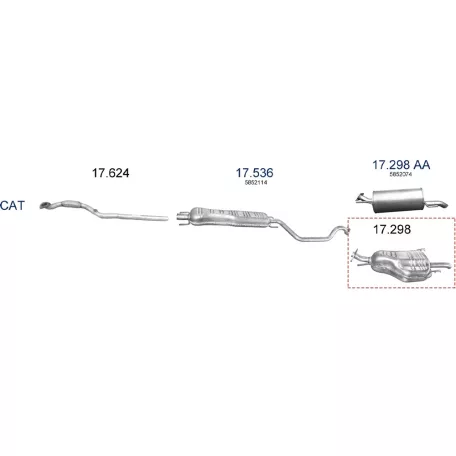 Edex 17.298 hátsó kipufogó dob – Opel Zafira A