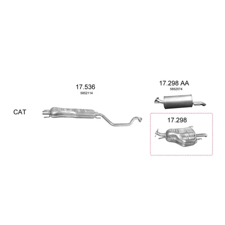 Edex 17.298 hátsó kipufogó dob – Opel Zafira A